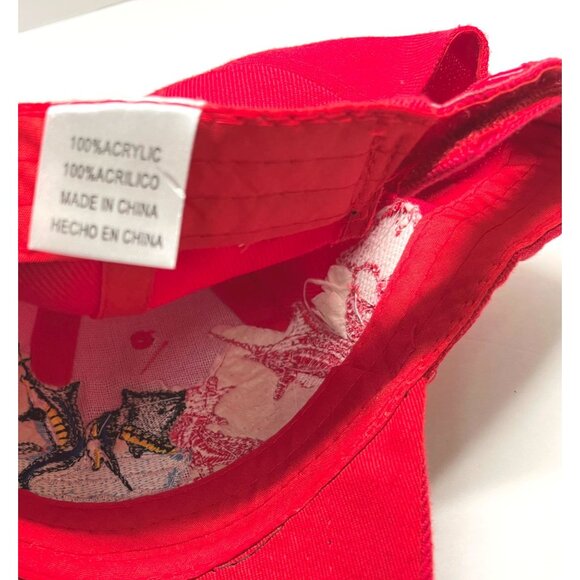 Ensenada Sonora Mexico Red Hat Cap Strapback Marlin Fish Ocean Embroidery - Picture 4 of 8